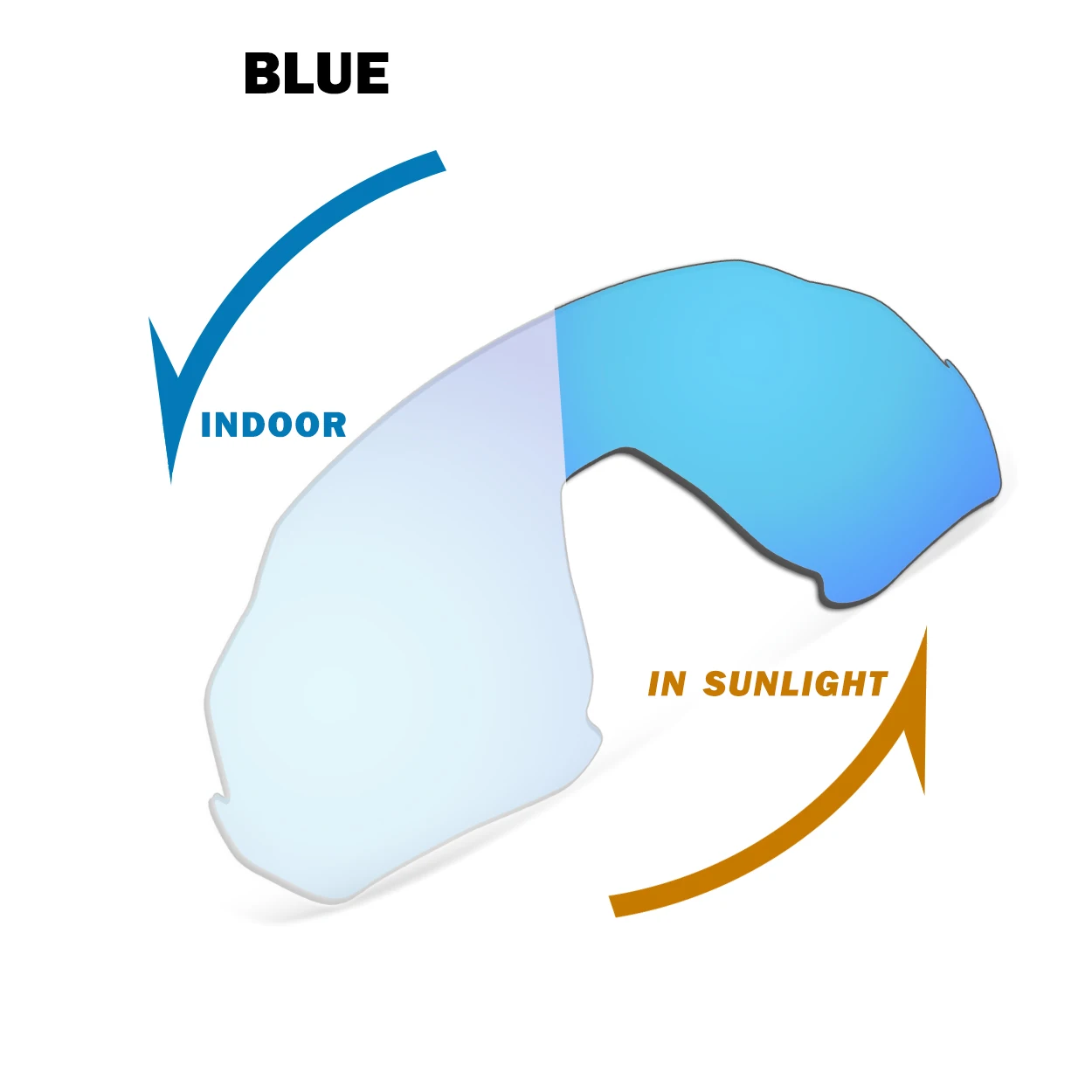 Auto to Blue Replacement Lenses for Oakley Flight Jacket OO9401 Sunglasses