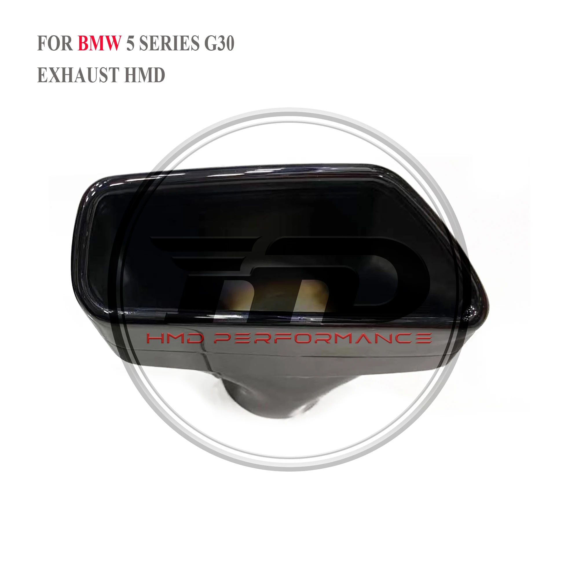 HMD Stainless Steel For BMW Tips 5 Series 535i 530i 525i G30 Tips Square Tips Double Out Bright Black