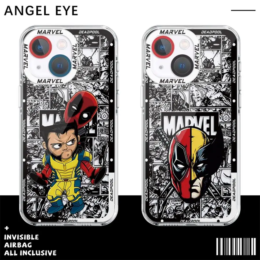 Wolverine Deadpool Brothers Phone Case for iPhone 16 Pro 15 12Pro Max 13 14 Plus 7 8 XS SE 11 16Plus Angle EYE Cover Shell Capa