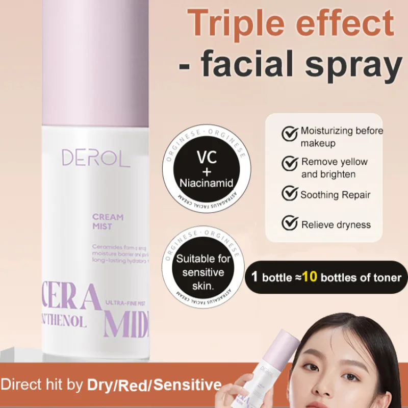 Serum Triple Action Makeup Base Liquid Fine Pore Light Mist Hydrating Moisturizer Traceless Fine Mist Cream Ceramide Serum