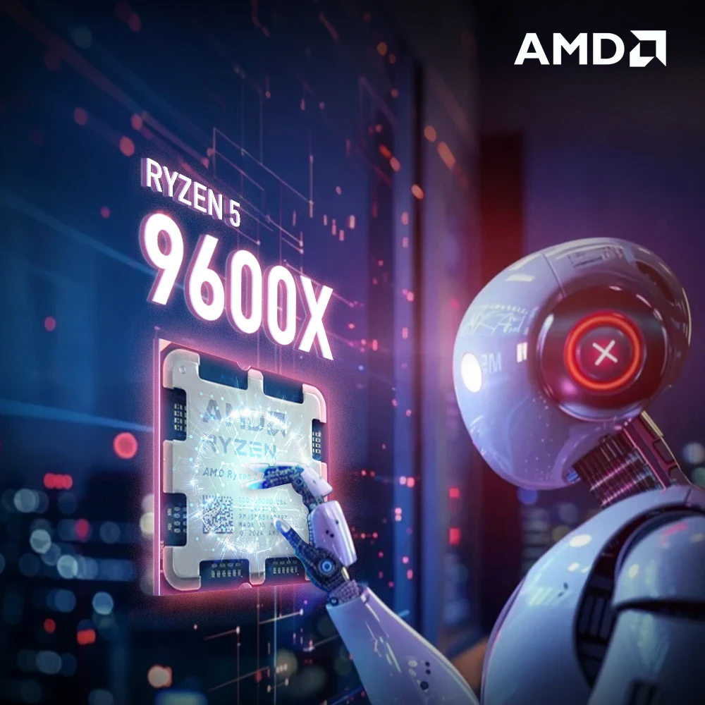 AMD Ryzen 5 9600X 6-Core 12-Thread L3=32M 5.4GHz 4NM 65W Socket AM5 R5 9600X Gaming Processor DDR5 but without fan
