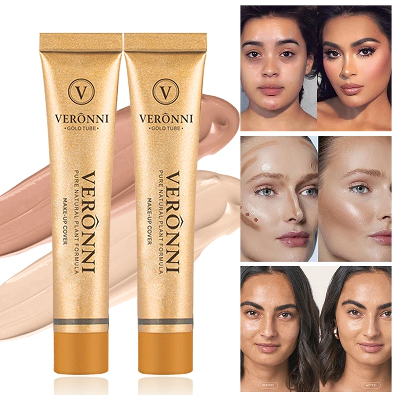 كريم أساس خافي عيوب البشرة بتغطية كاملة مكون من 14 لونًا، كريم أساس طويل الأمد غير لامع للتحكم في الزيوت وحب الشباب والدائرة الداكنة