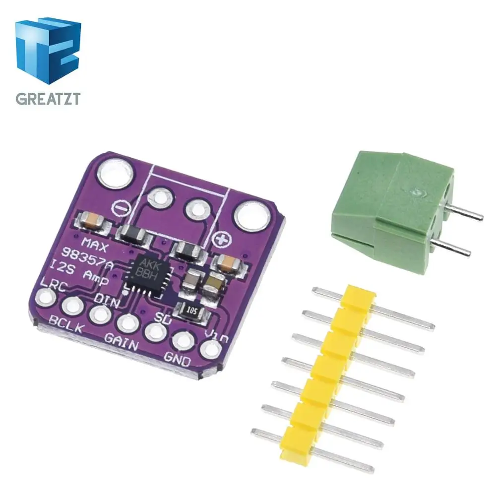GREATZT Max98357 I2S 3W Class D Amplifier Breakout Interface Dac Decoder Module Filterless Audio Board For Raspberry Pi Esp32