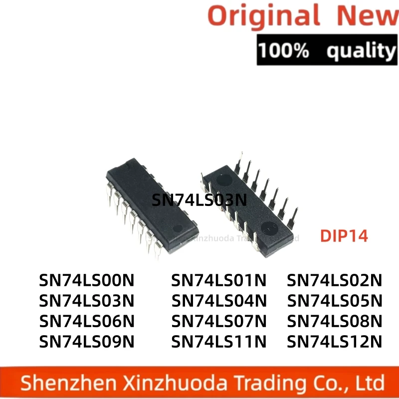 10 pieces of SN74LS00N HD74LS01 02/03/04/05/06/07/08 N/09/11N/11P/12 DIP14 2 input four NAND gates