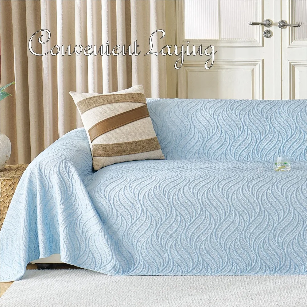 Ice Silk Couch Cover Summer Cooling Breathable Non-Slip Sofa Slipcover for Bean Bag Sofa Cover  Full Coverage Sofa Protector