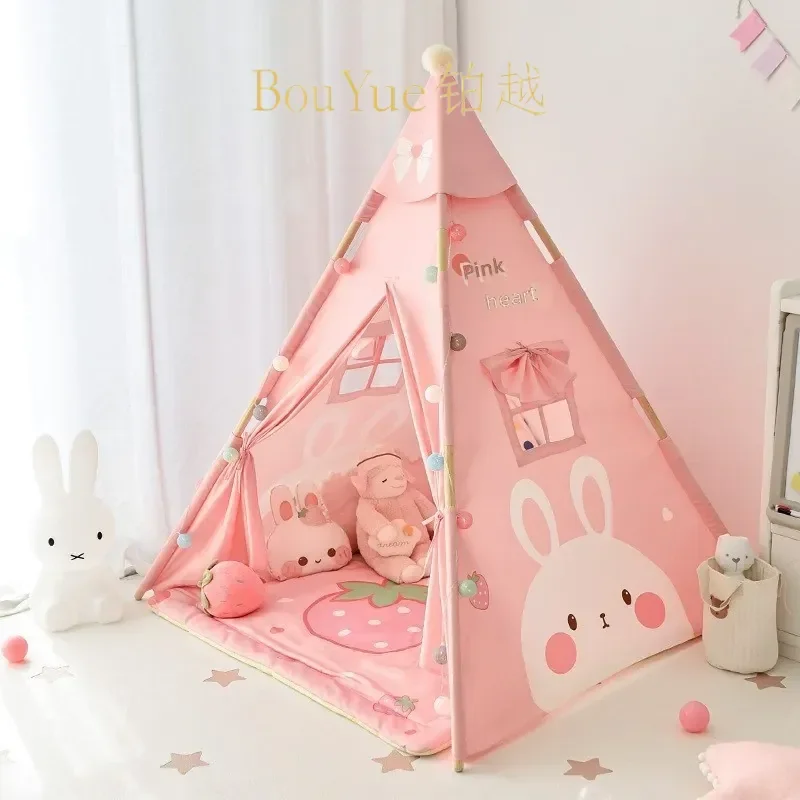 Kids Indoor Teepee Tent Triangle Playhouse for Boys Girls Reading Corner Princess Castle Childrens Small House Toy