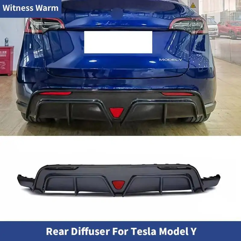 Diffuseur arrière en fibre de carbone pour Tesla Model Y, séparateur de pare-chocs, kit carrosserie