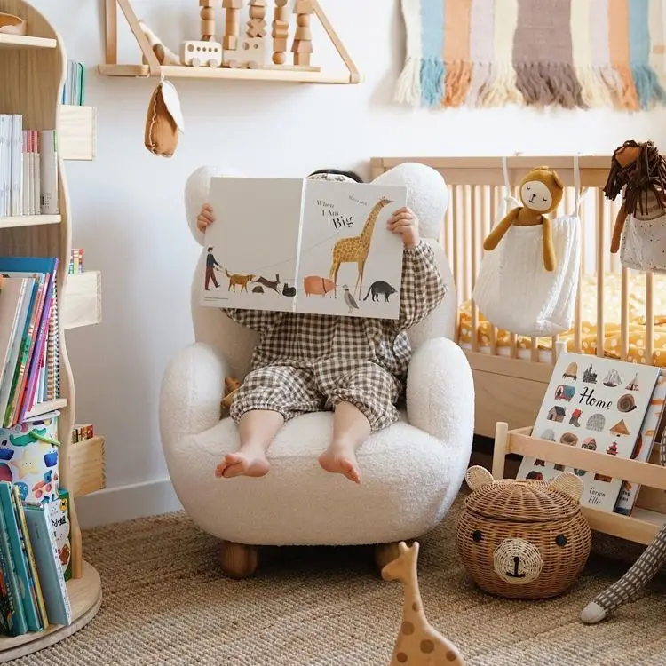 AOLIVIYA 어린이 소파 귀여운 아기 만화 좌석 독서 코너 아기 미니 곰 소파 게으른 작은 소파
