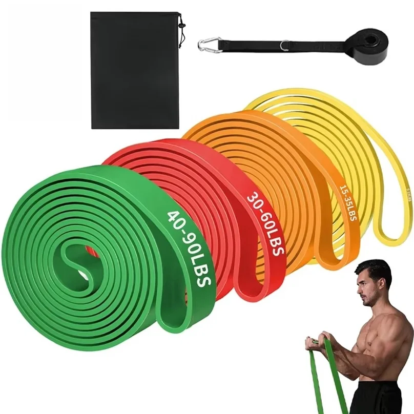 Exercise Resistance Bands Natural Latex Elastic Rubber Workout Fitness Equipment Expander Elastic Rubber Bands for Home Gym