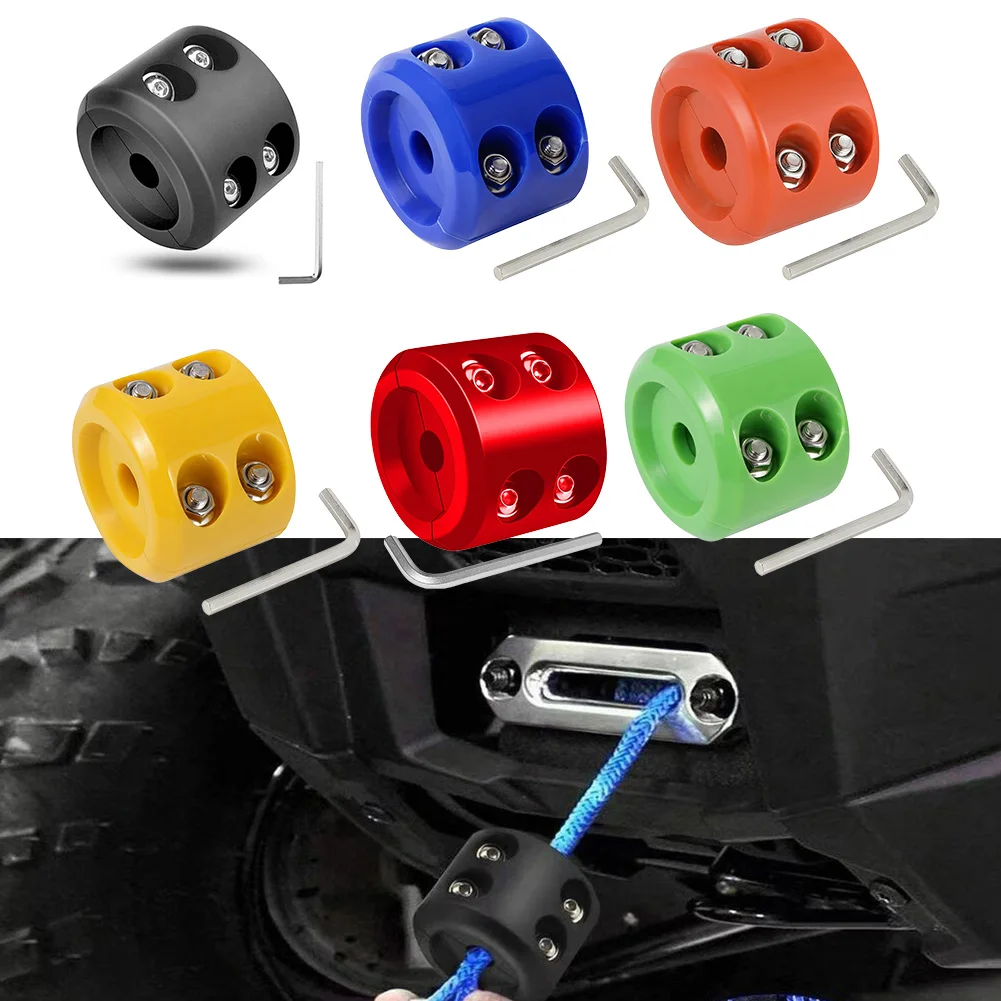 Winch Stopper With Wrench For Cable Truck UTV ATV Rubber Winch Cable Stopper Black Red Orange Blue Winch Rope Line Saver