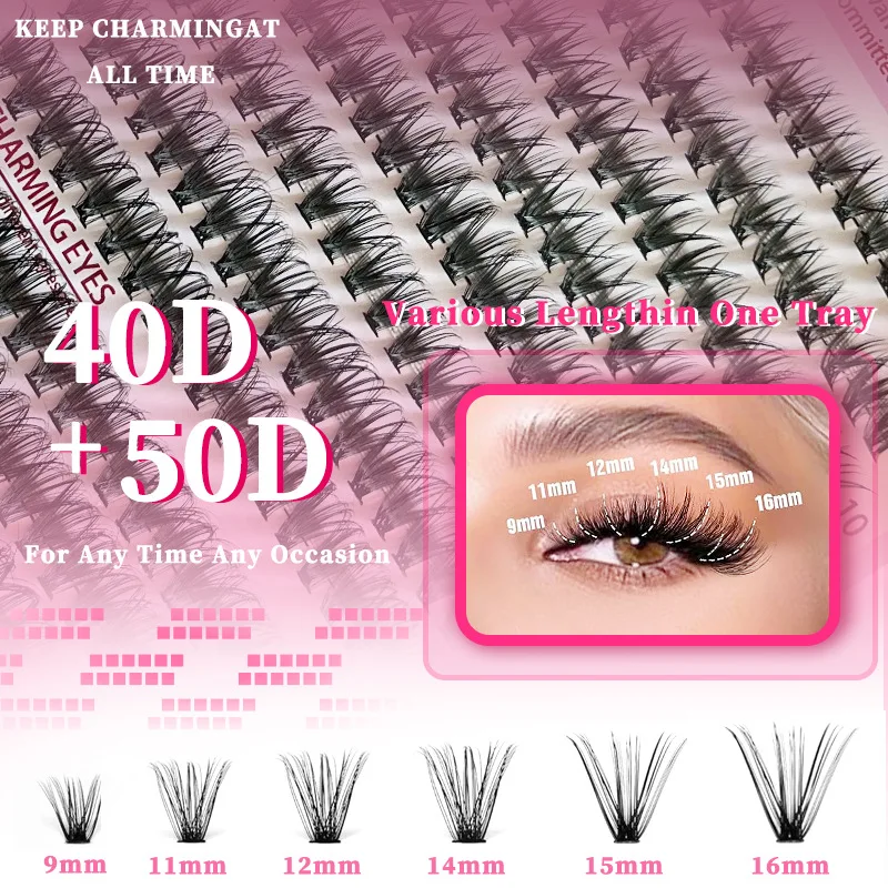 Lash Extension Kit Curl Eyelash Extension Cluster lashes Individual eyelashes extension Eyelashes makeup false eyelashes 9-16mm