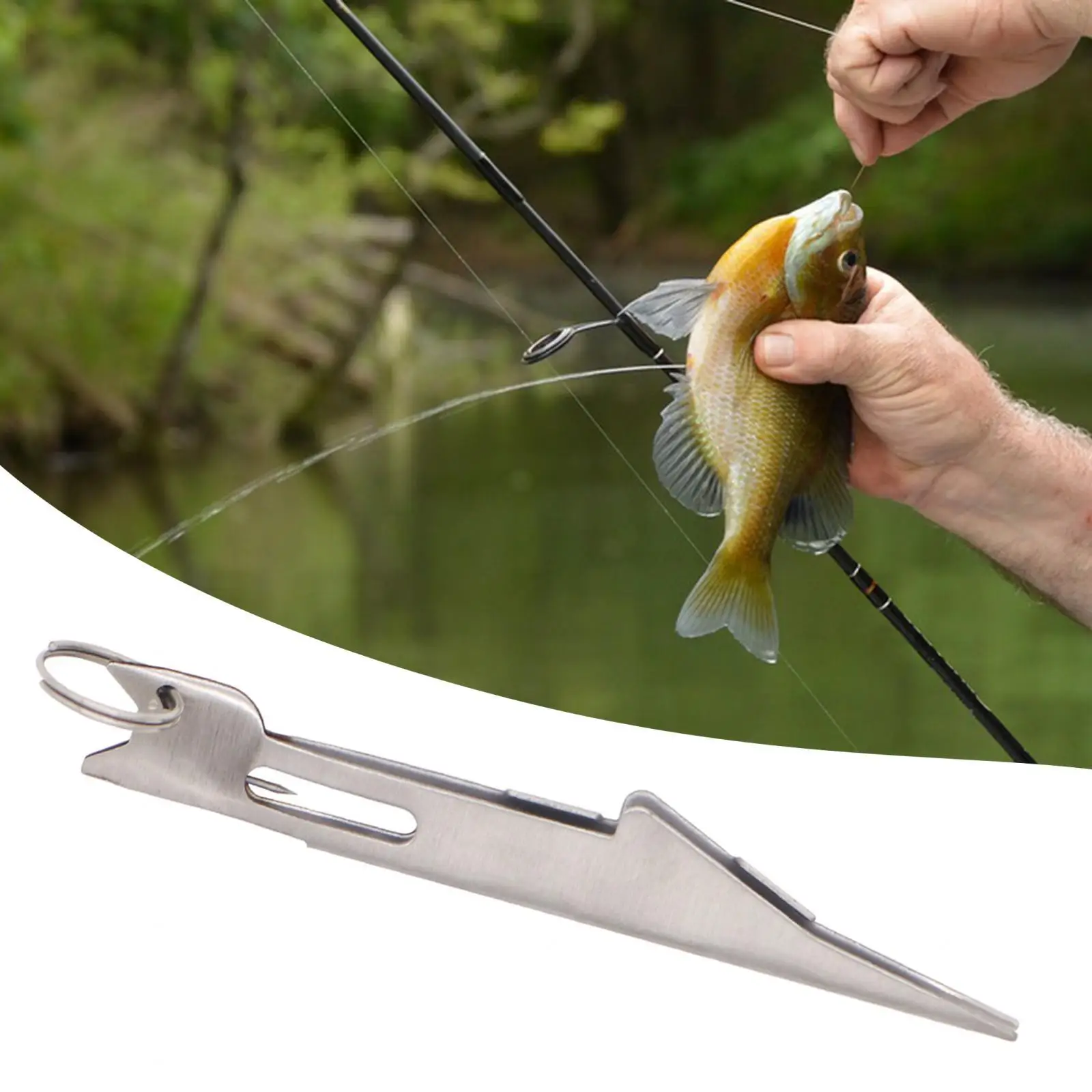 

Инструмент для завязывания узлов на рыболовной леске из нержавеющей стали, компактный съемник крючков для рыболовов и приманок