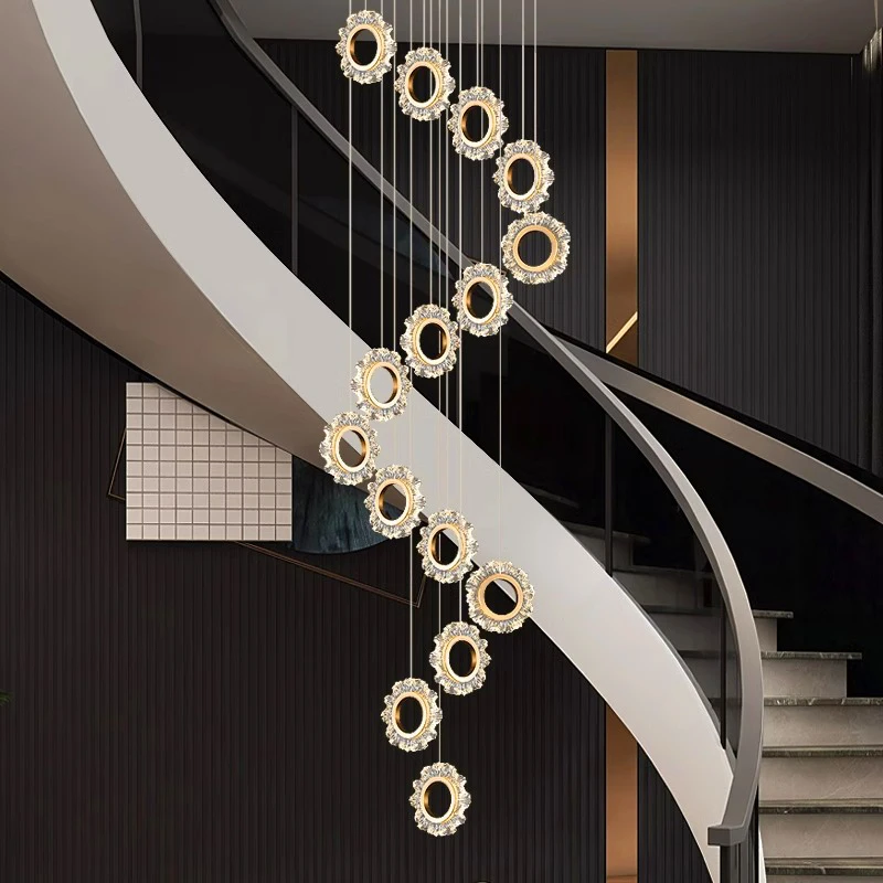 Imagem -05 - Nordic Pendant Lights For Home Decoration Stair Chandelier Sala de Estar e Jantar Luz de Teto Iluminação Interna