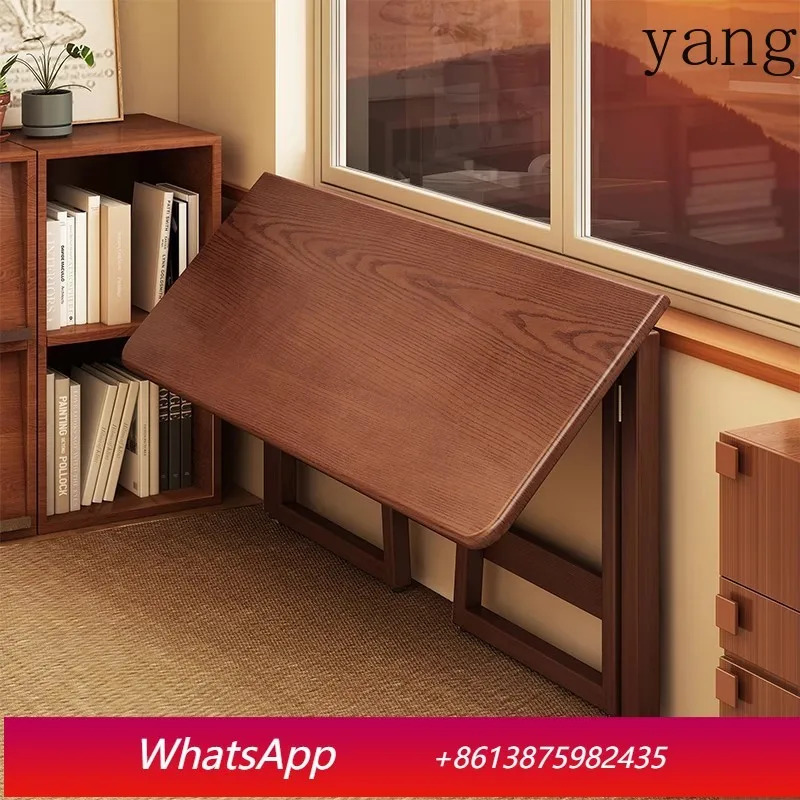 

LH small apartment folding desk integrated against the wall Chinese retro rectangular table