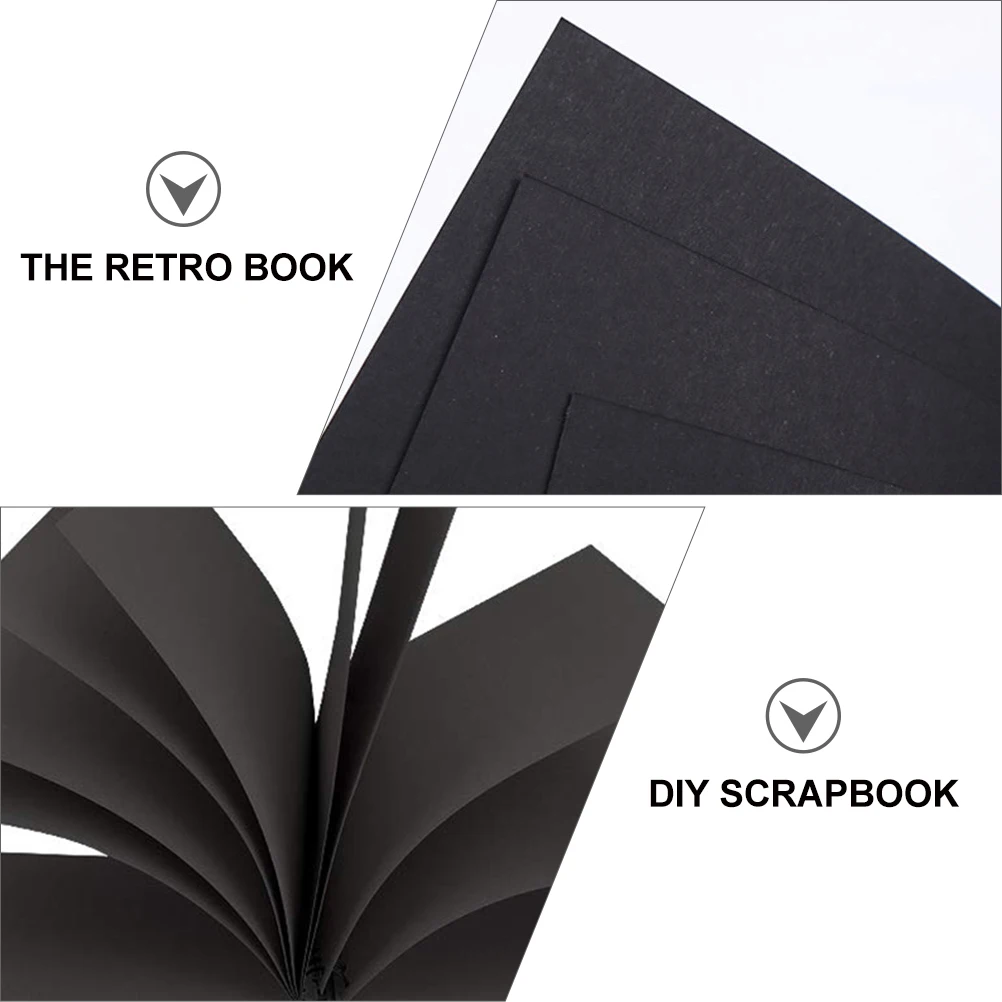 

Diy Scrapbook A5 Ribbon Bowtie Vintage Photo Album For Family Travel Wedding Handmade Black Page Picture Collector Retro Page