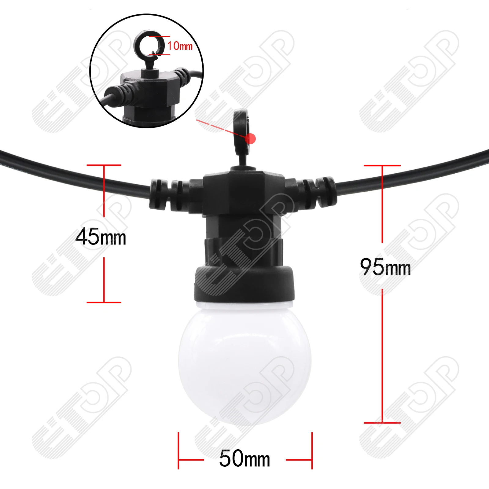 DC12V 50 مللي متر WS2811 G50 عنونة RGB كامل اللون غلوب نوع عيد الميلاد عمود النقطية الخفيفة