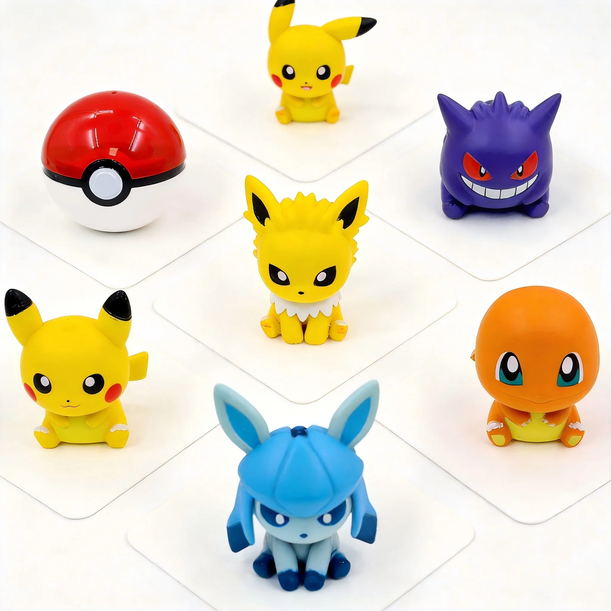 Set de Figuras de la Familia Pokémon Eevee: Vaporeon, Jolteon, Flareon, Umbreon, Espeon, Leafeon, Glaceon, Sylveon, Adorno de Escritorio con Pokebola, Regalo