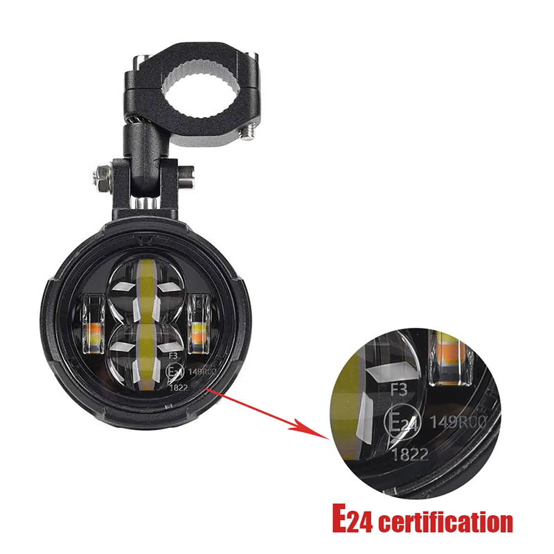 Picture 6: Pair 100W Motorcycle Headlight Fog Lights Dual Color Led Auxiliary Driving Light Spotlight Headlamp For BMW R1200GS Fog Lamps