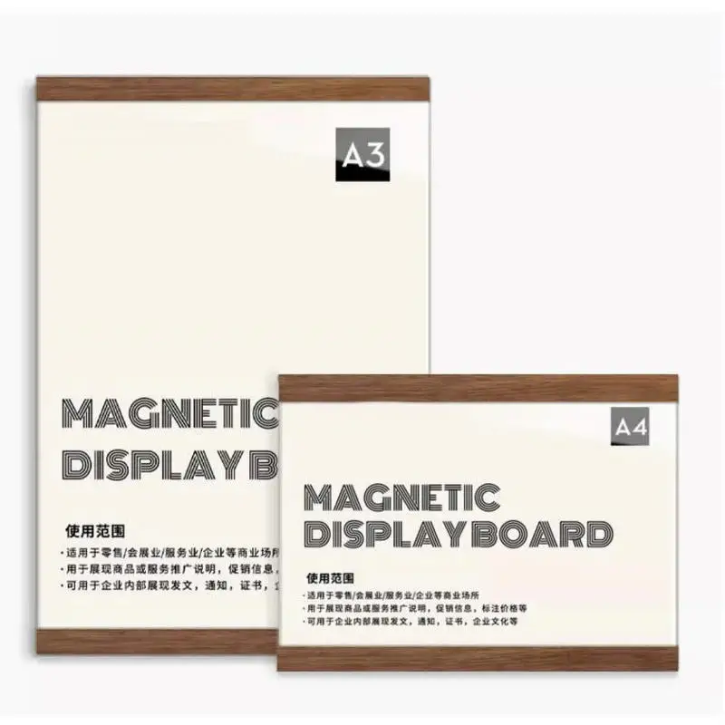 Acrylic Display Board A3 Picture Frame Magnetic License Plate A4 Signboard Poster Acrylic Frame Adhesive Bulletin Board For Wall