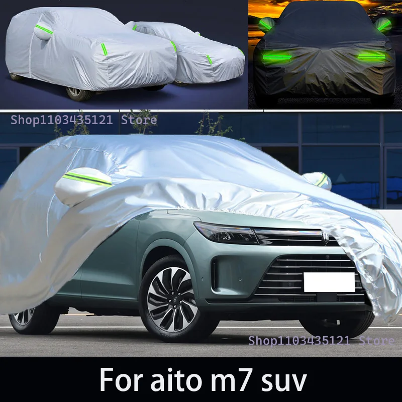 

For aito m7 suv Outdoor Protection Full Car Covers Snow Cover Sunshade Waterproof Dustproof Exterior Car accessories