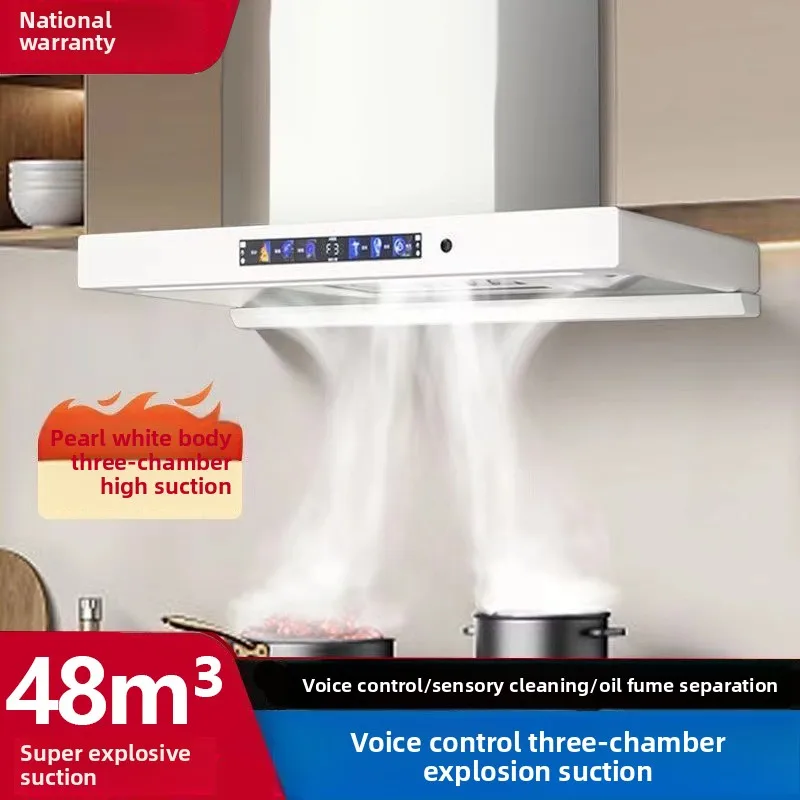 เครื่องดูดควันแบบติดตั้งบนเคาน์เตอร์ รุ่น Z Z ดีไซน์ทรงตัวที สีขาว สำหรับครัวเรือน ดูดแรง ขนาดใหญ่