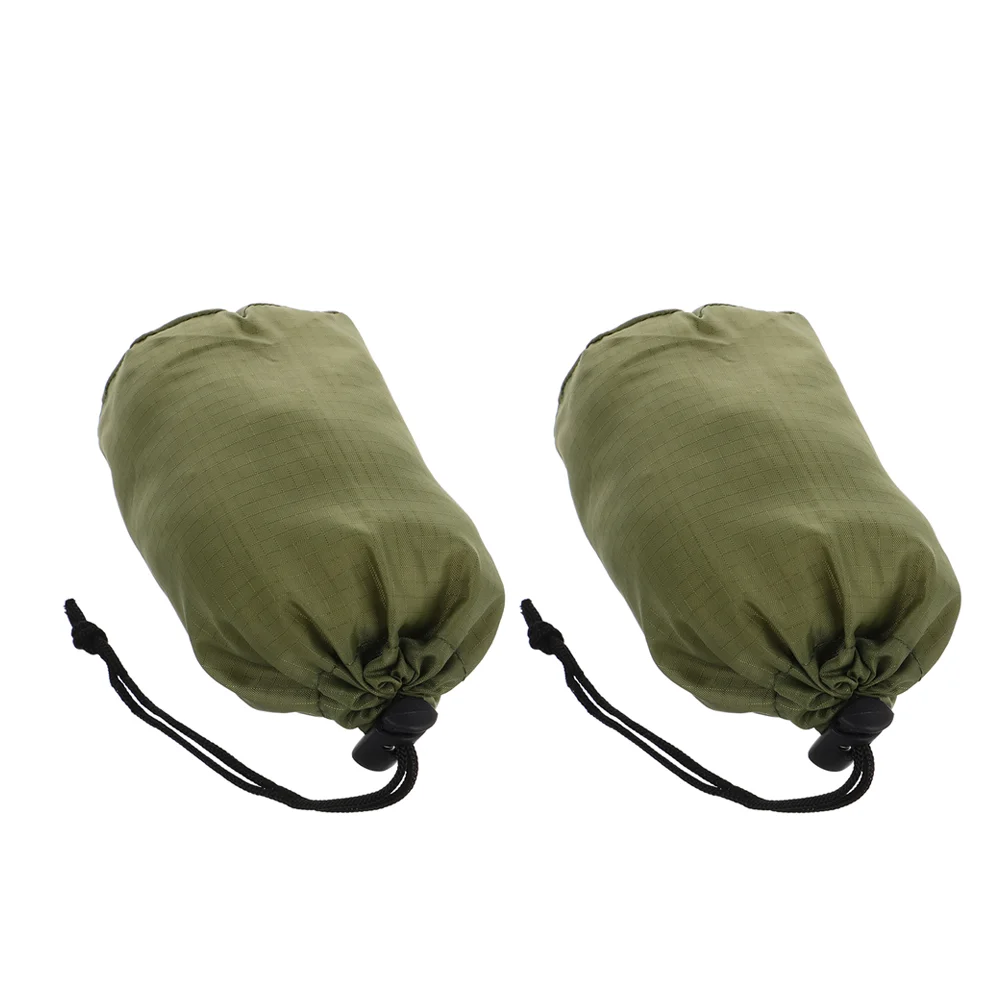 2 Pcs Outdoor Raincoat Storage Bag Portable Waterproof Compact Travel Pouch for Hiking Camping Bike Trip Foldable Nylon