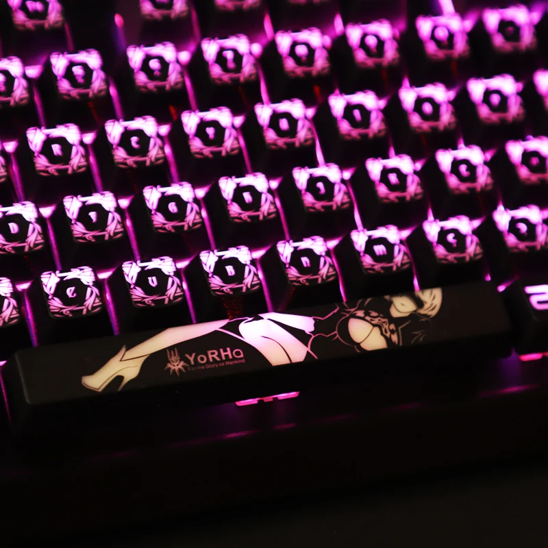 104 tasti/Set NieR Automata Sister Neil Machine Era 2B Theme Keycap Design Custom fai da te retroilluminato Keycaps per tastiere meccaniche