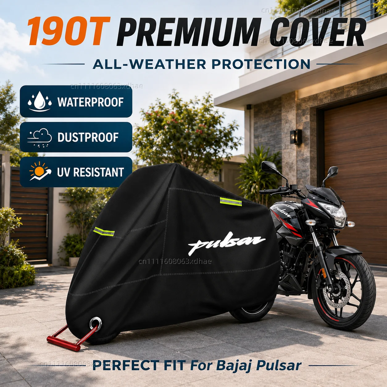 

Motorcycle Cover All Season Waterproof Dust Rain UV Protection 190T Oxford Cloth For For Bajaj Pulsar 200 NS/200 RS/200 AS 200RS