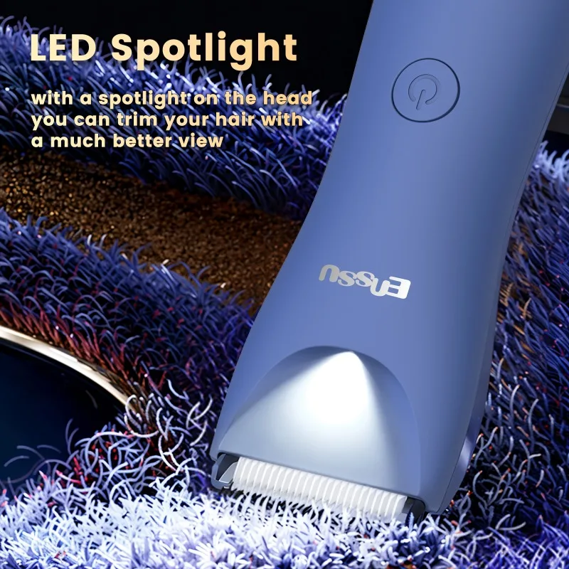 Pemangkas rambut tubuh untuk pria, pemangkas selangkangan pubc bola tahan air IPX7 dengan pisau keramik Groomer isi ulang