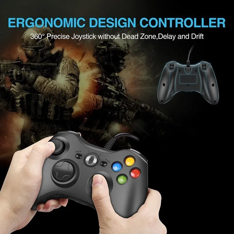 وحدة تحكم ألعاب سلكية لـ Xbox ، لوحة تحكم Joypad للفوز 7 ، 8 ، 10 ، عصا تحكم PC ، لوحة ألعاب ماندو
