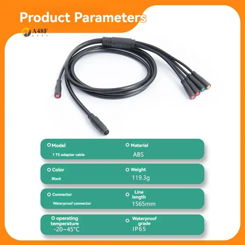 

A48F-Electric Bicycle Cable 1TO5 Waterproof Cable Leads Wires For KT Controller Motor Throttle Brake Display