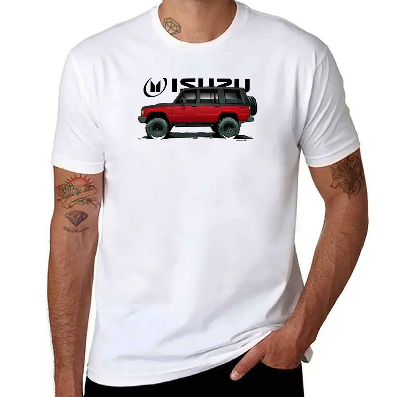 

Isuzu Trooper - 4dr GEN 1 - Red-Black T-Shirt cotton tshirt 100% cotton t shirt man T-Shirt