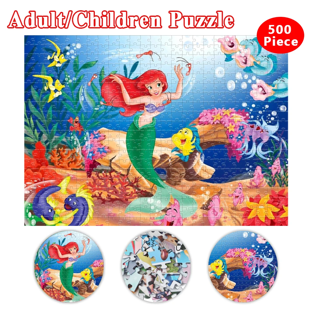 The Little Mermaid Jigsaw Puzzle Disney Thick Cardboard Puzzle 1000 Piece Puzzle for Adults Family Gifts Kid Educational Toys