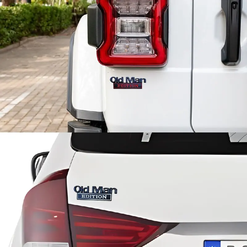Old Man Edition 3D Emblem Sticker Badge Fender Funny Decals Car Truck Replacement Door Decoration for Universal Car SUV