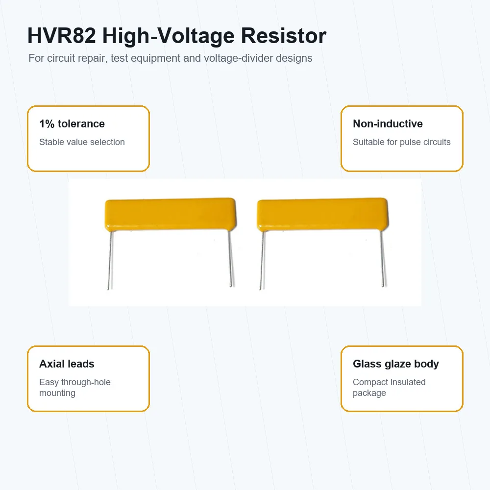 10PCS HVR82MY5010 High Voltage Glass Glaze Resistor 20K-1G Ohm 1% Non-Inductive Axial Leaded