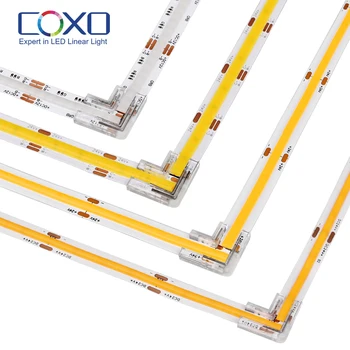 5 adet COB L şekli konektörü 2pin 3pin 4pin için şeffaf lehimsiz 8mm 10mm FOB COB LED şerit işıklar 90 derece IP20