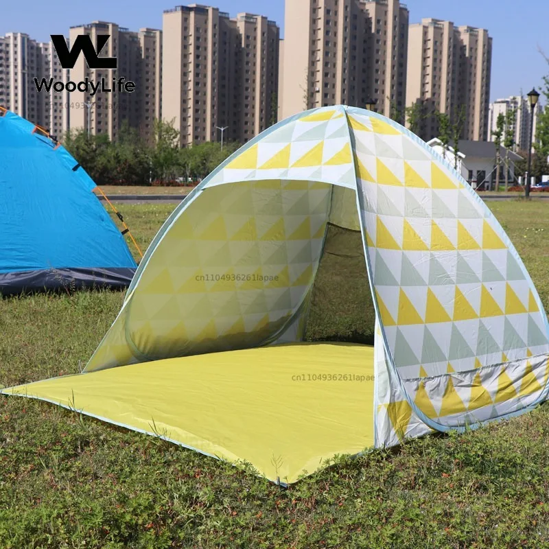 Free One-second Quick Drive 2-3 People Outdoor Park Indoor Seaside Sunscreen Sunshade Rainproof Leisure Beach Tent