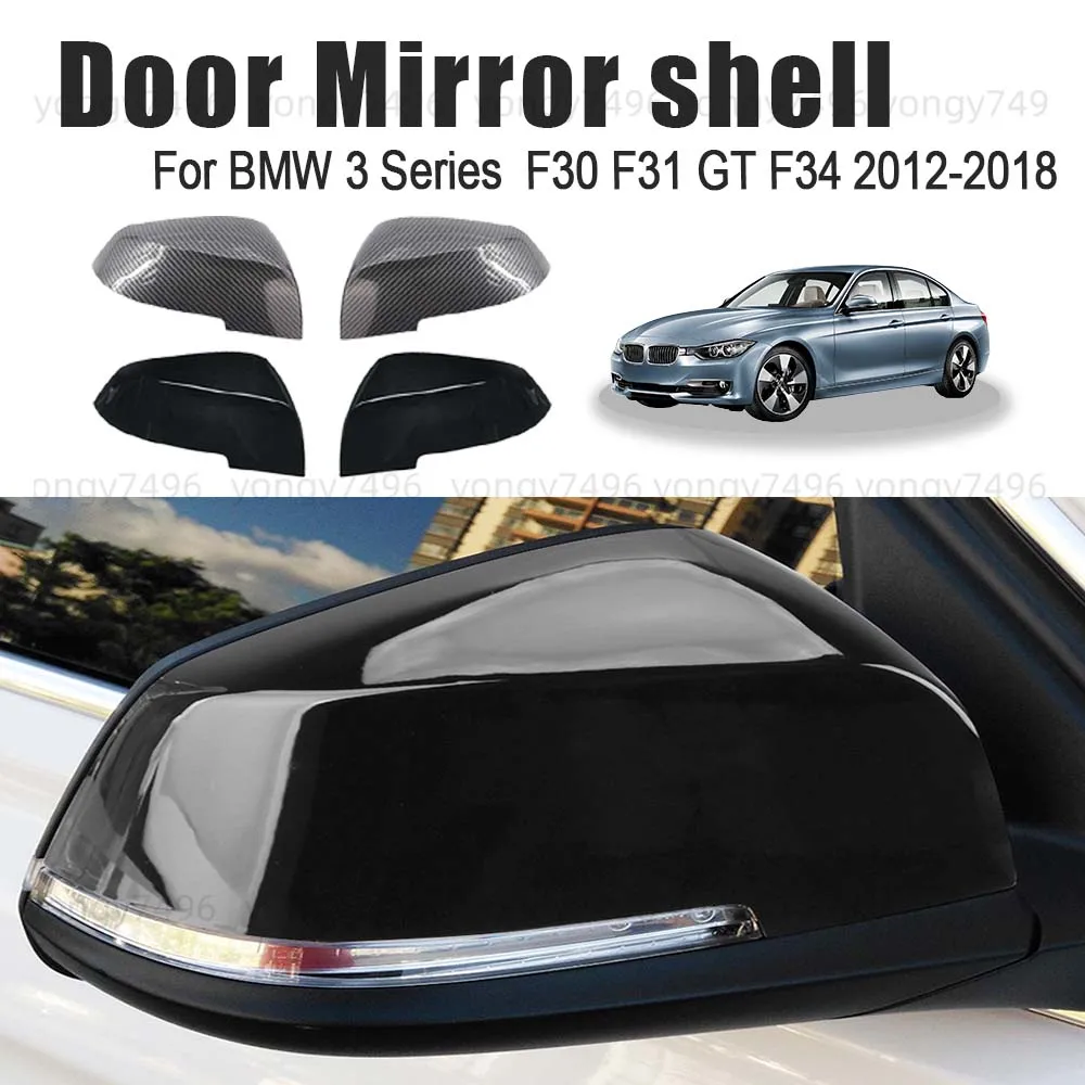 

Replace Protective Cover Carbon Fiber Glossy Black Door Mirror Shell For BMW 3 Series F30 F31 GT F34 2012-2018 Accessories