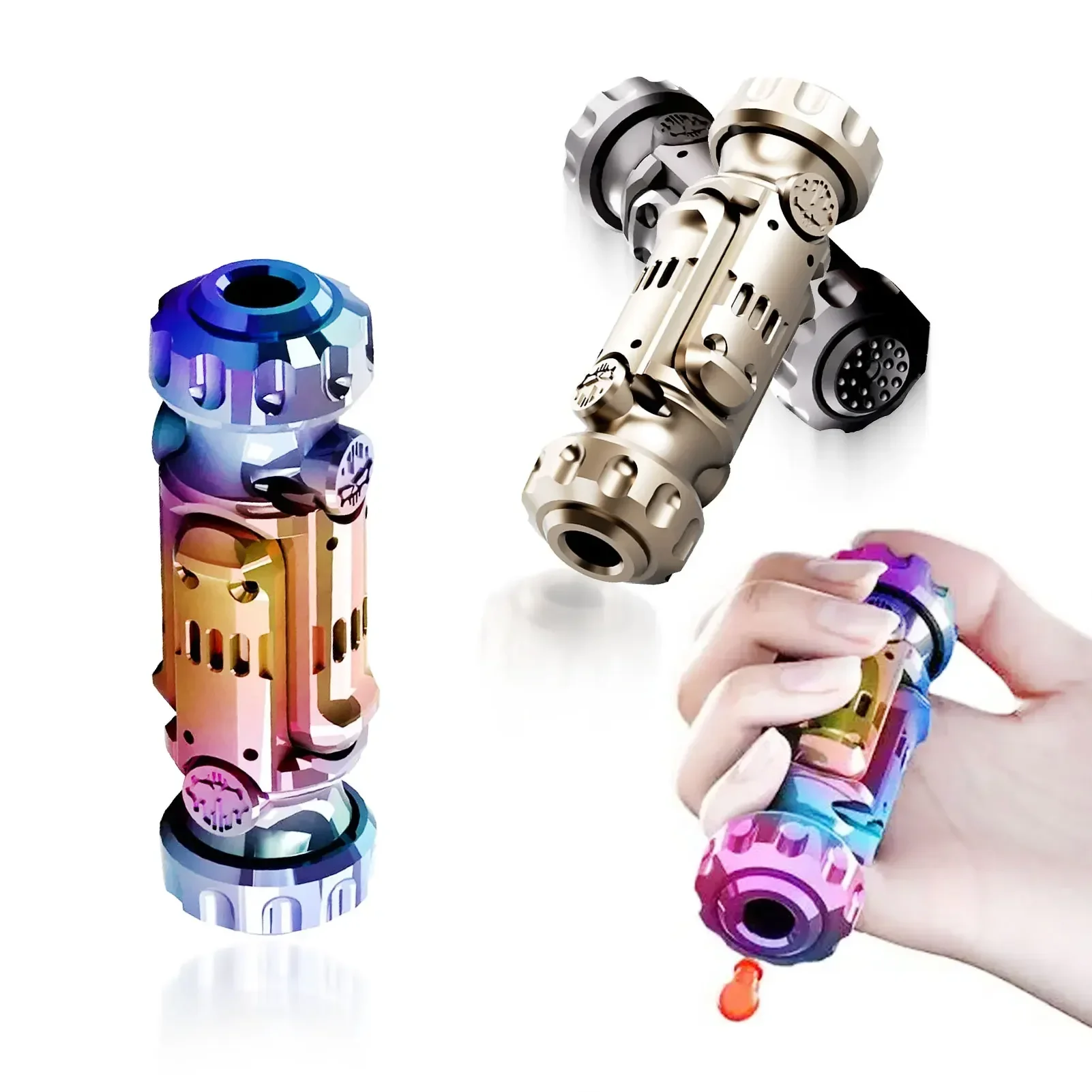 Shock Bomb Soft Bullet Gun Fidget Spinner Foldable Shell-Ejecting Soft Bullet Metal Gun Stress Relief Toys for Adults Kids Gifts