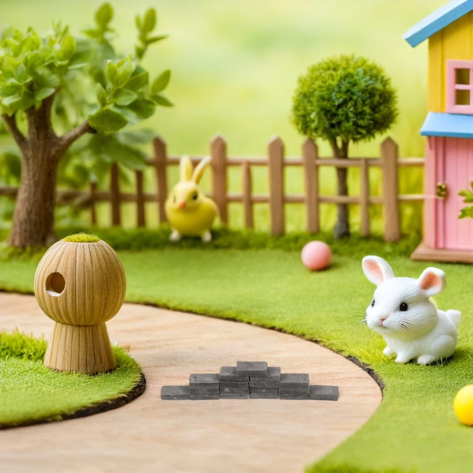 

100pcs Miniature Brick Sand Table Architecture Diy Building Kit Realistic Simulation Bricks For Micro Landscape Decor Kids