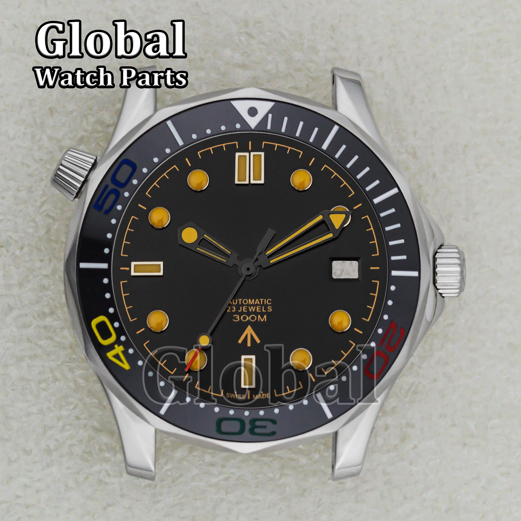 ステンレス鋼の時計ケース,波のパターン,発光時計の手,可動部品,nh35 nh36,41mmに適しています