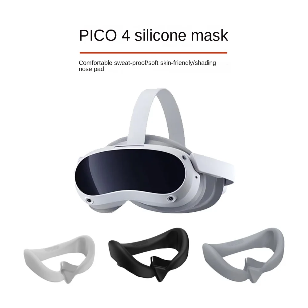 Protetor de silicone Eye Pad para Pico 4, Máscara Anti-Sweat, Máscara Facial de Substituição, Acessórios VR Glasses, Black Case