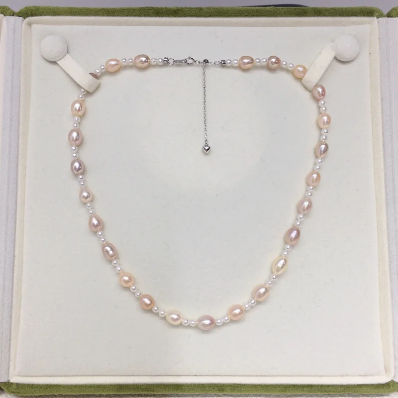 

Natural Freshwater Pearl Necklace Mixed Color Choker NecklaceS925Sterling Silver