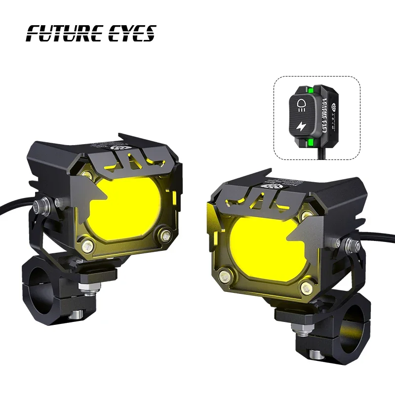 

Future Eyes F20X Motorcycle Spotlight Backlight Wired Switch Auxiliary LED Lights Waterproof 360 Rotation Low and High Beam