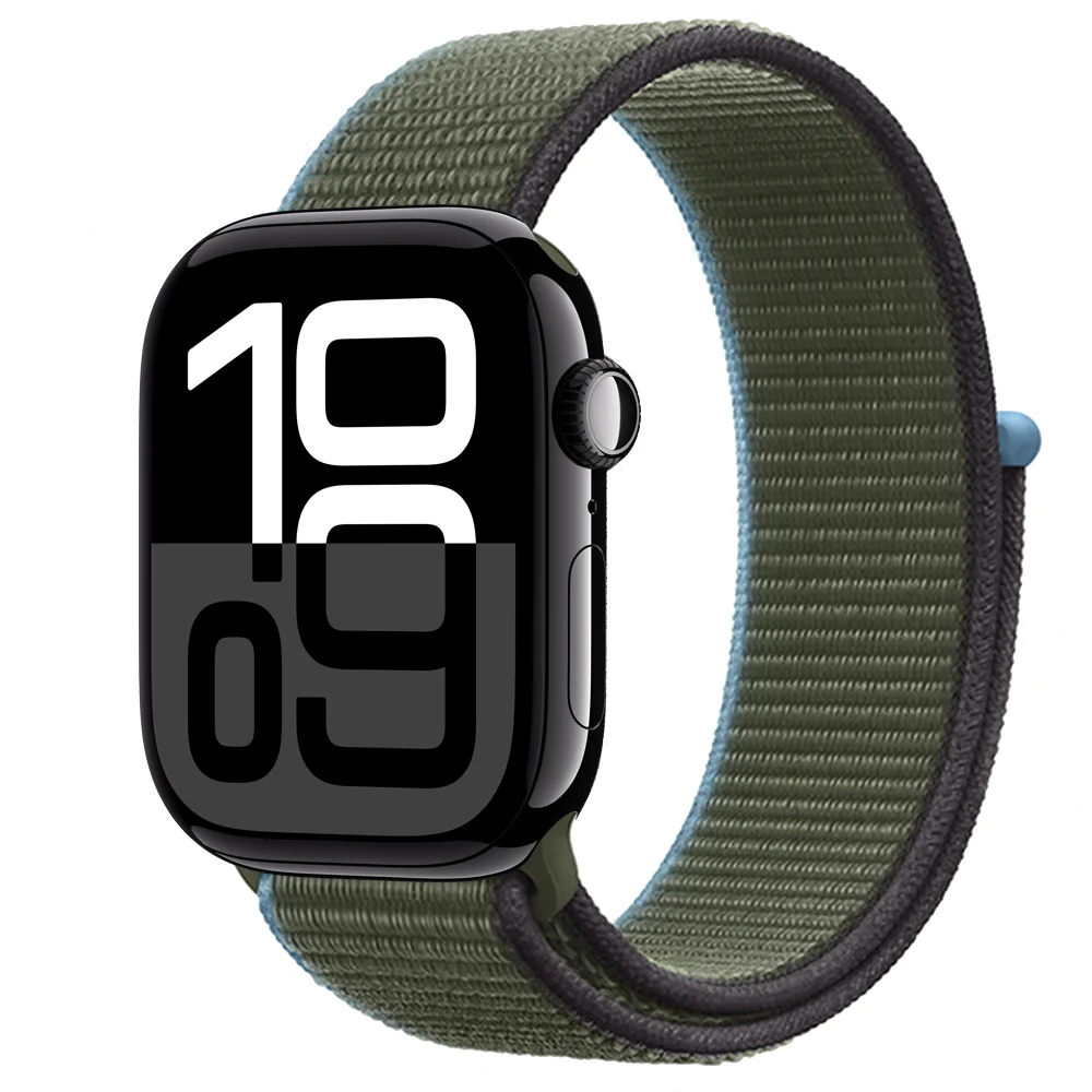 Nieuwe nylon band met lus voor Apple Watch 12 11 42mm 46mm 44mm 40mm 41mm 45mm 49mm armband Correa iWatch 10 9 8 7 6 SE3 Ultra 4