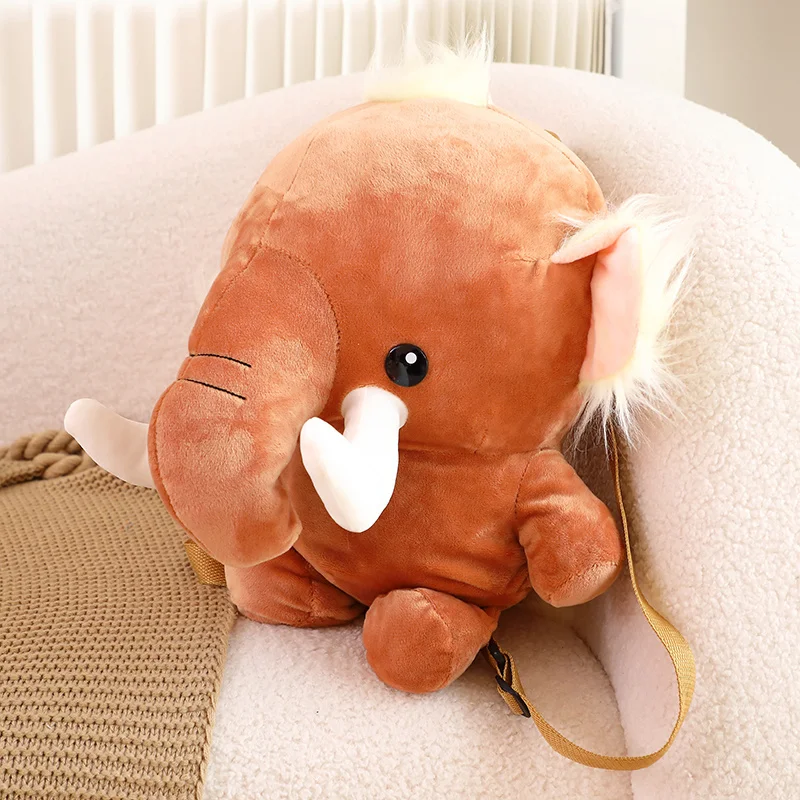 Simulation Cute Elephant Flamingo Plush Toys Soft Stuffed Animals Dolls Funny Student Girls Plushies Bag Backpack for Kids Gifts