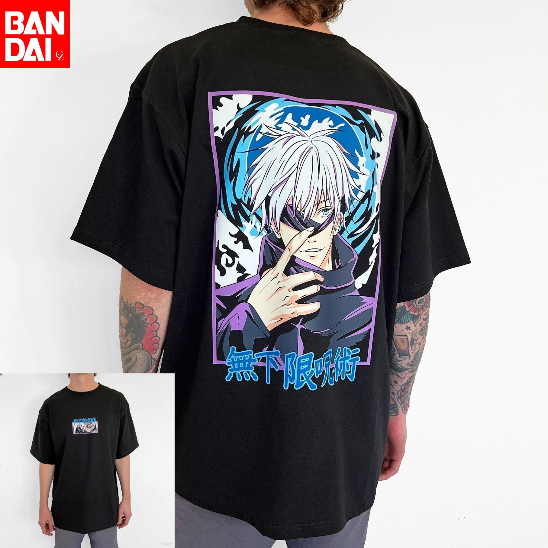 

Футболка унисекс Jujutsu Kaisen Нанами Кэнто из чистого хлопка, летняя коллекция 2026, с аниме-принтом, круглым вырезом, свободного кроя, семейная, с коротким рукавом
