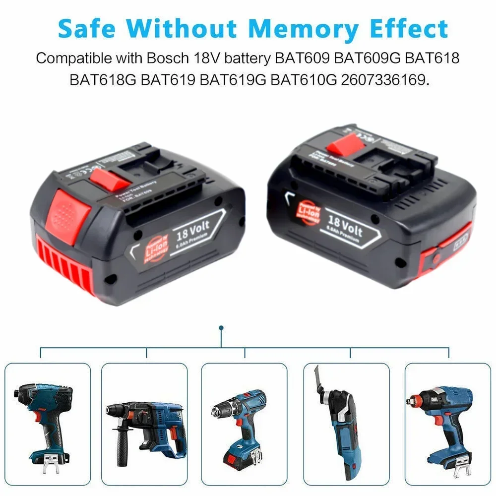 Reemplazo Original BAT609 18 voltios 6.0Ah 8.0Ah batería recargable de iones de litio para batería de respaldo portátil Bosch 18V 8.0Ah