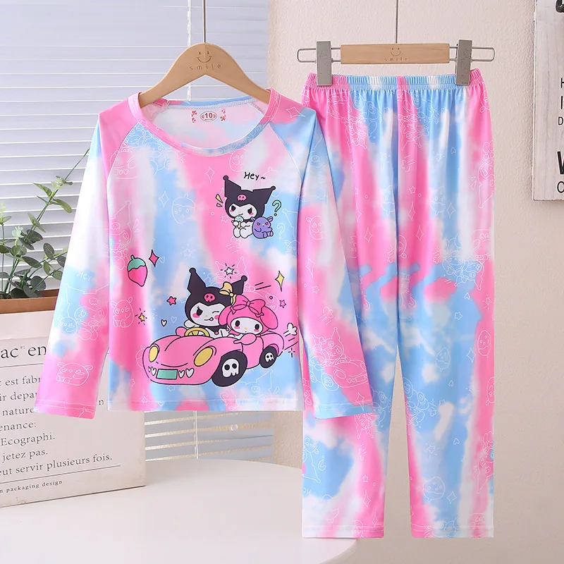 Sanrio cartoon anime Hello Kitty pajamas children,cute multi-color Hello Kitty long-sleeved princess comfortable loungewear suit