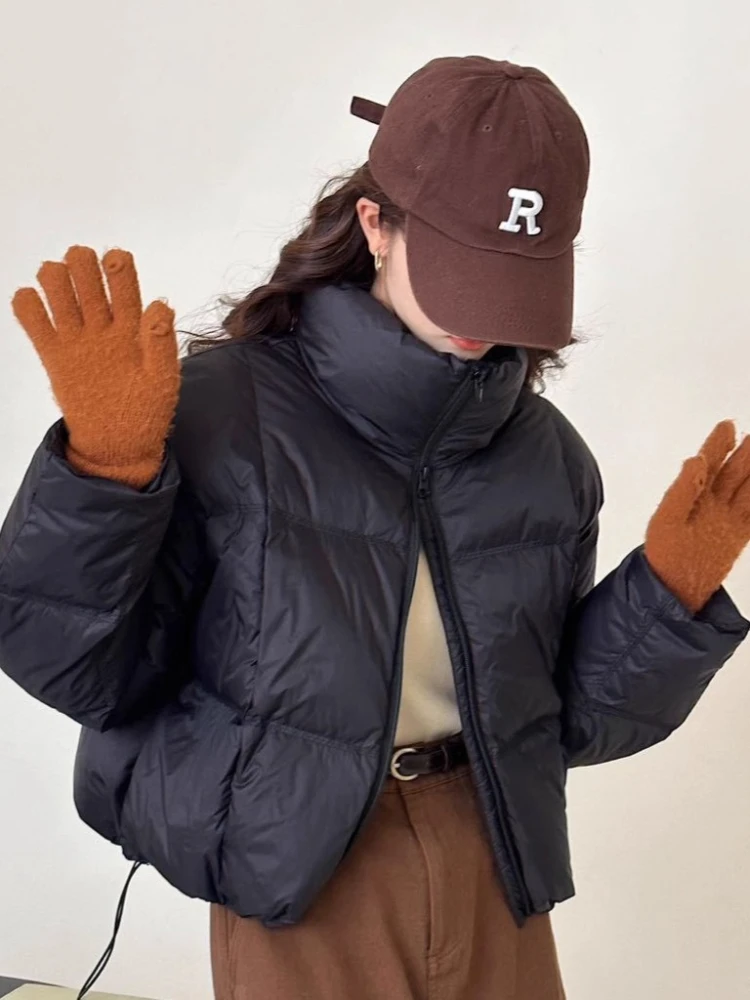 

Женский зимний пуховик, новинка 2025 года, утепленная уличная одежда, женское пальто-пуховик из 90% белой утиной утки, удобные простые короткие парки